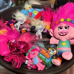 Trolls Doll with Bright Pink Hair and Colorful Outfit